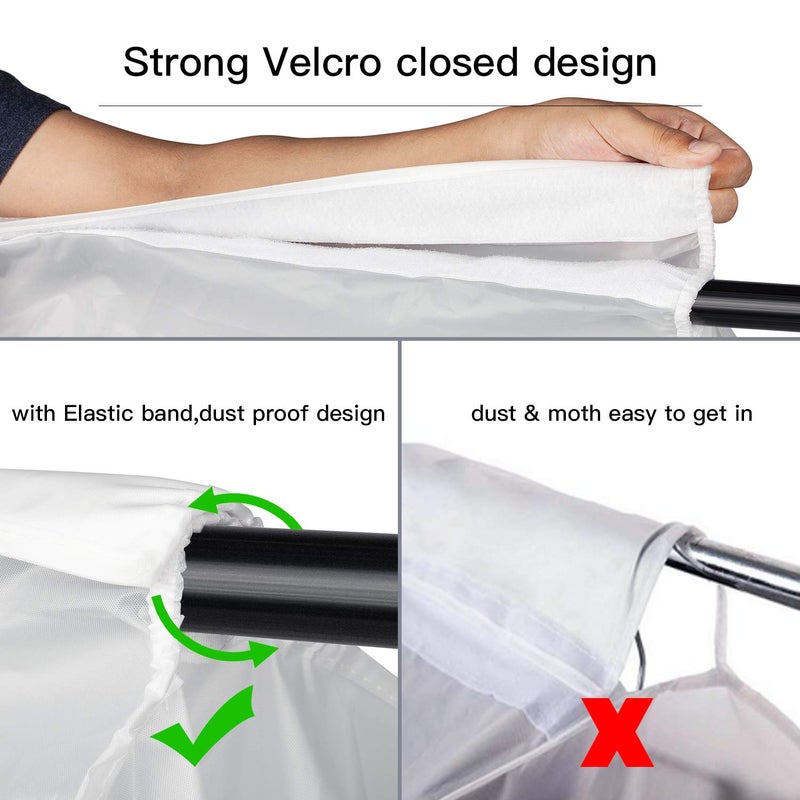 Zilink Hanging Clothes Bag Organizer 43 inch-2 Pack Large Garment Bags Suit Bag for Storage Hanging Clothes Cover for Suit Coats Dress Closet Storage (Hanger Not Included) - Image 4